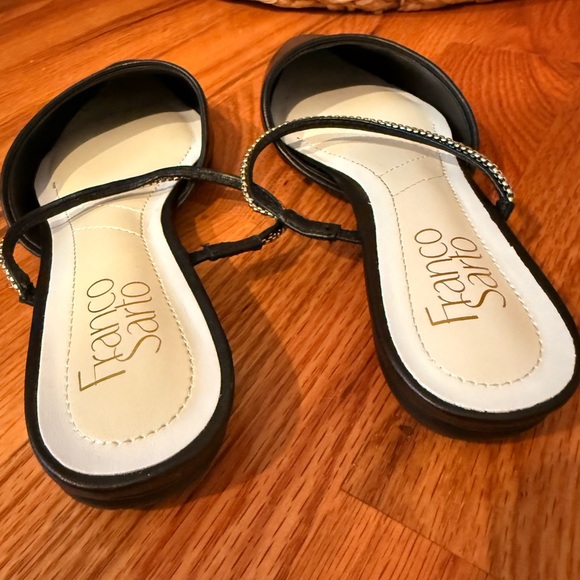 Franco Sarto Black Mules Elegant Minimalist Design - Picture 5 of 6